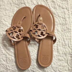 Tory Burch Brown Logo Sandals